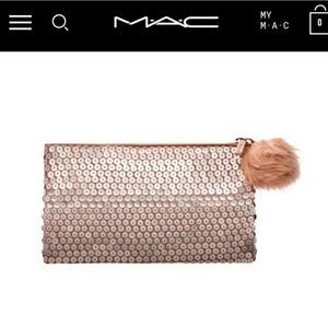 Mac gold sequin makeup bag